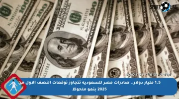 1.5 مليار دولار.. صادرات مصر للسعودية تتجاوز توقعات النصف الأول من 2025 بنمو ملحوظ